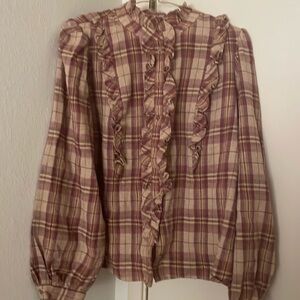 Size 42 (French)/10 (US) ruffled blouse from Sézane